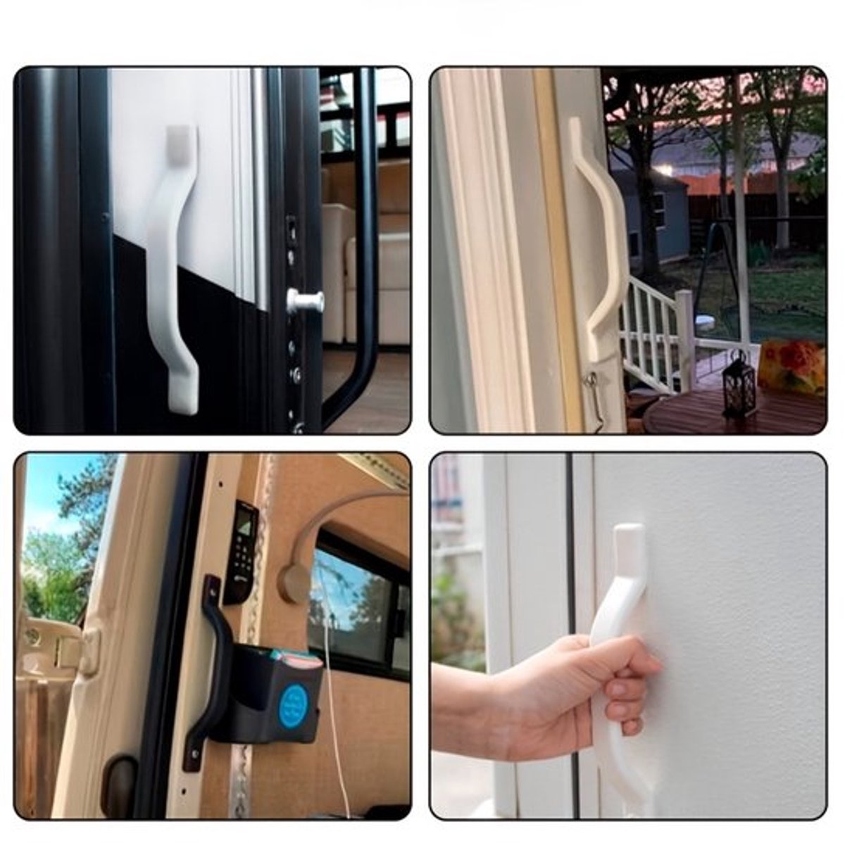 Multifunctionele RV-leuning (inclusief schroeven) | Kunststof, geschikt voor trappen, badkamers en kasten | Zwarte, universele handgreep