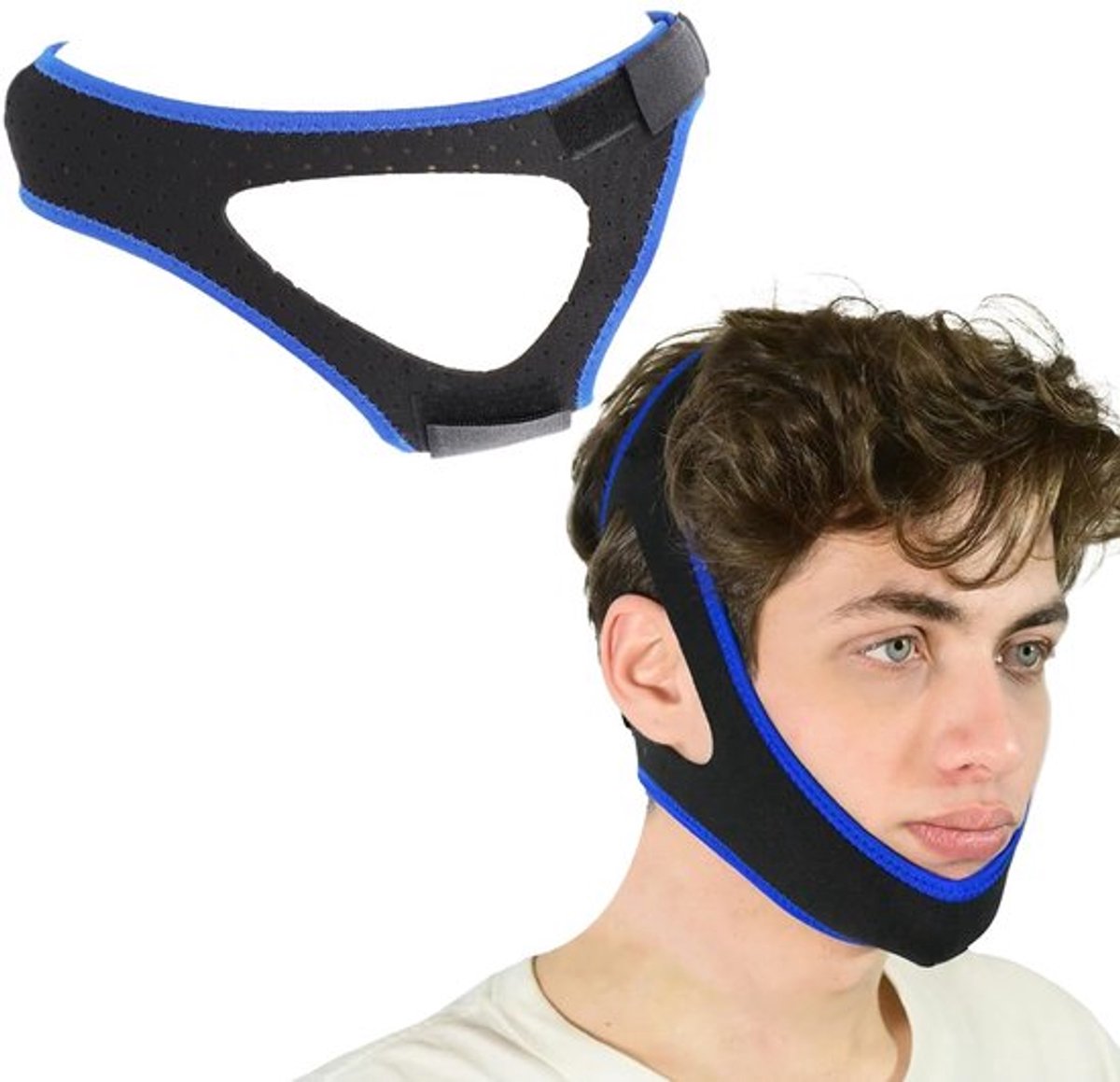 Nieuwe anti-snurk kinband met anti-snurkfunctie (zwart)