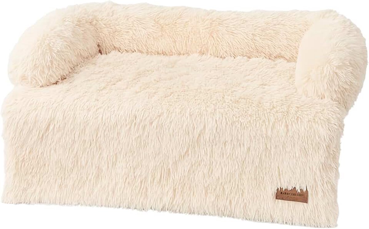 Bank – Hondenkleed Bank - Hondenmand - Premium - Volledig Afritsbaar - Beige (Maat L)