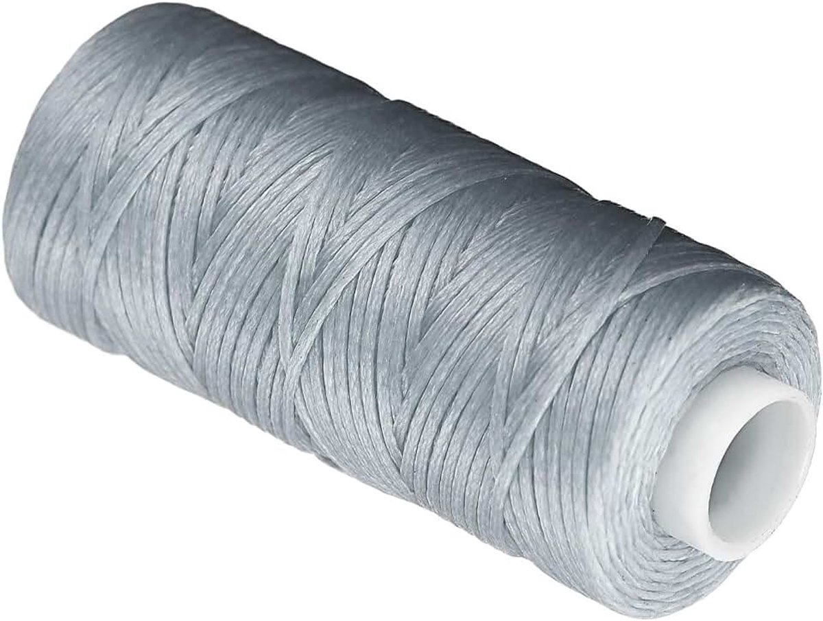 Naaigaren, 50 meter 150D/1 mm draad, polyester stikdraad zilverkleur - (Toepassingen: voor het naaien van lederen ambacht)