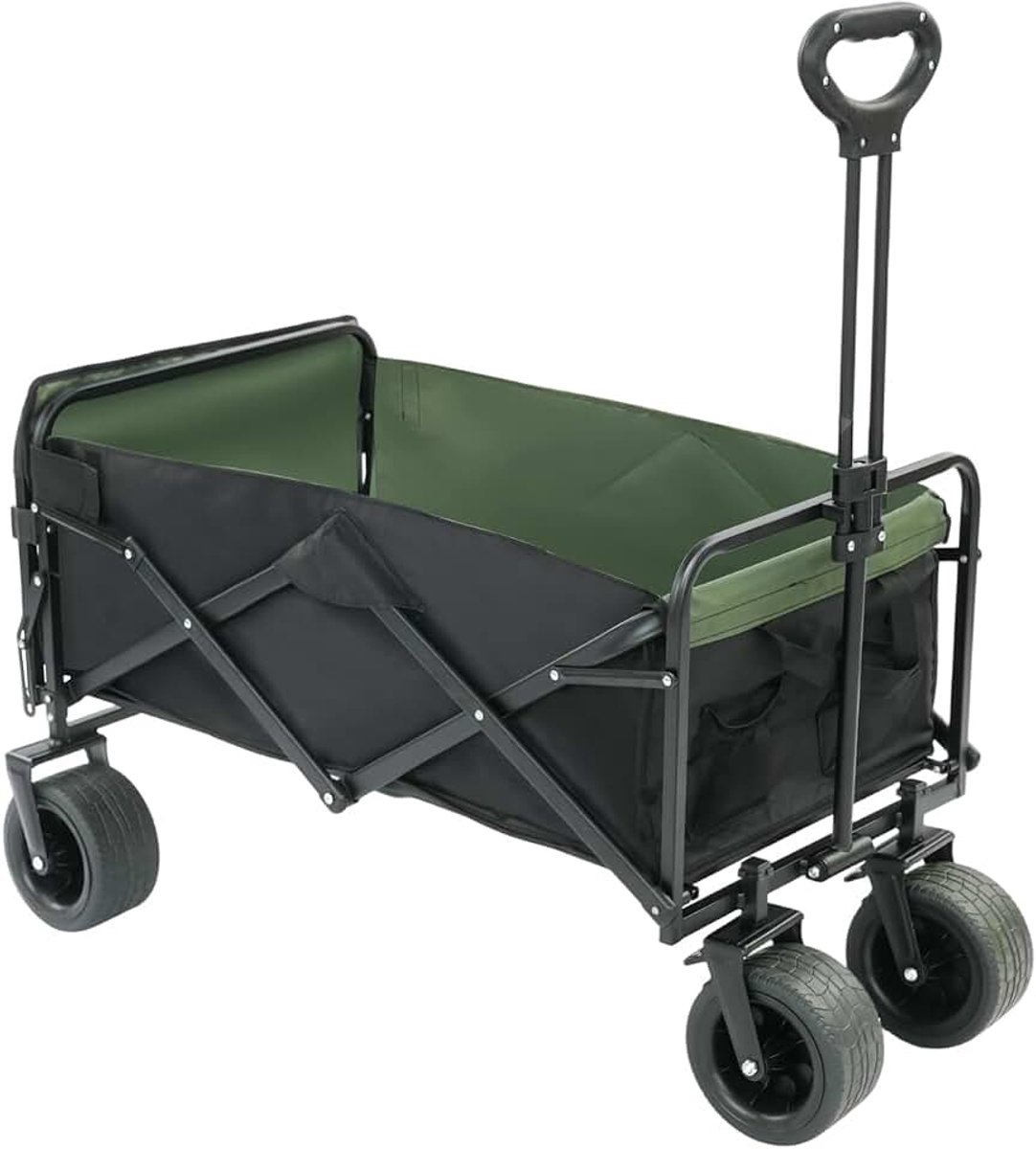 Bolderkar, 150 l + 30 l, tot 150 kg, hoogwaardig 600D Oxford-weefsel, voor honden, winkelen, kamperen, strand, transport, outdoor, uitstapjes