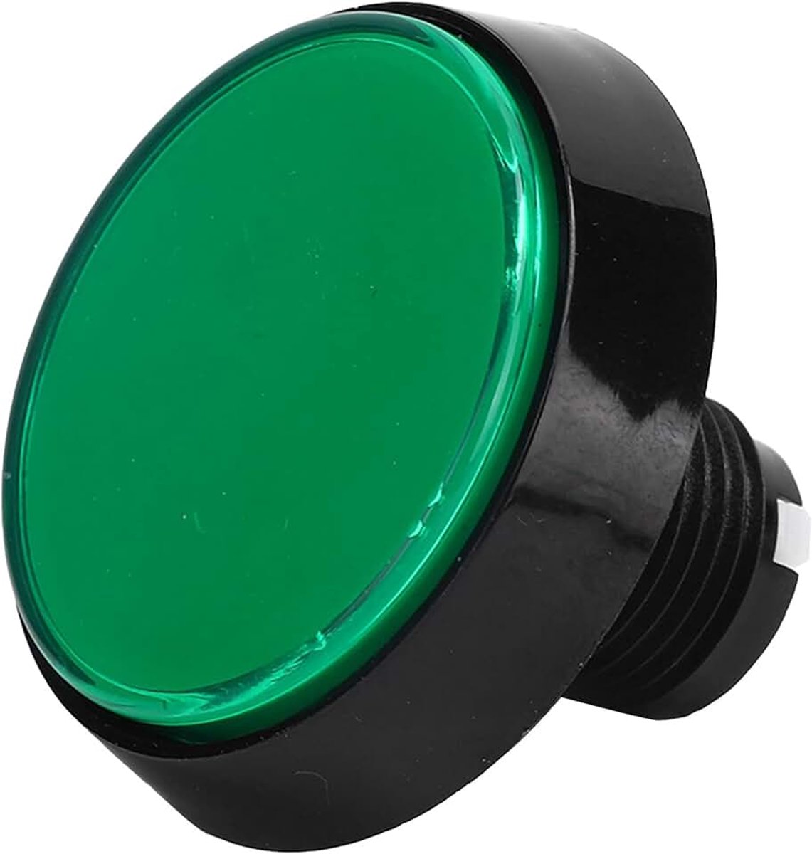 Drukknop Drukknop Abs 60 Mm Grote Ronde Platte Knop met Led-lichtschakelaar van 3 Voet voor Gameconsole met Kraanmachine (Groene+LED+statiefschakelaar)
