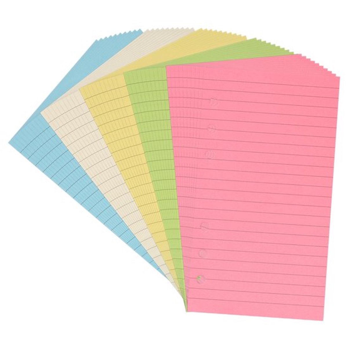 A6 Gelinieerd Navulpapier - Kleurige Gelinieerde Bladen - Perfect voor Notitieboek en Planner - A6 Formaat - 50 Vellen/100 Pagina's - Geschikt voor...