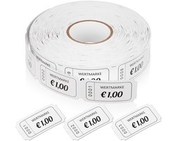 - Rol chips - Geperforeerd papier - Voor winkels en cafés - Wit - 1000 vellen - Ideaal voor evenementen - Restaurantgebruik