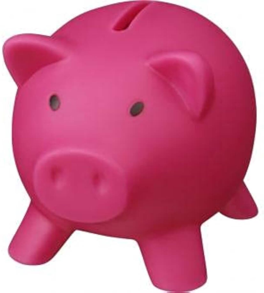 Spaarvarken gemaakt van PVC met zacht lichaam in levendige kleuren. Originele spaarpot voor kinderen met deksel, licht en robuust (fuchsia/roze)