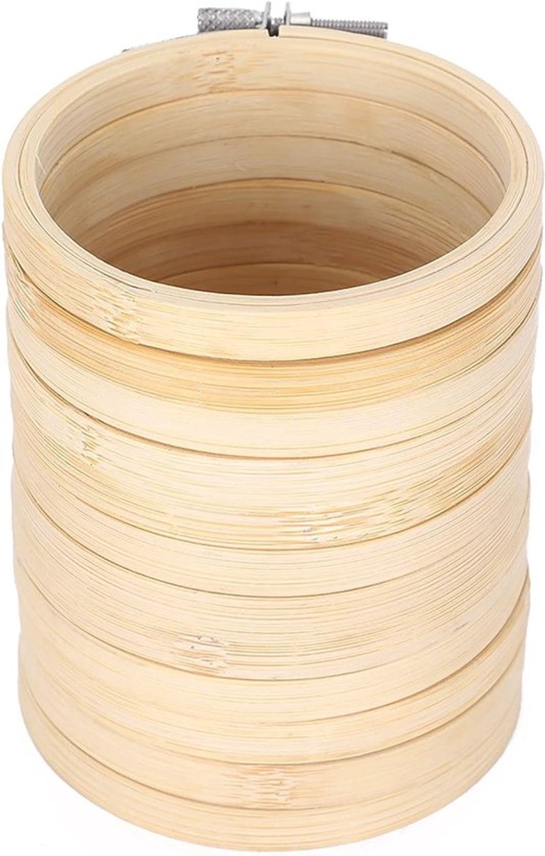 Set van 12 verstelbare bamboe borduurringen van 9 cm voor kruissteek en naaiwerk, ideaal voor handwerk en creatief borduren