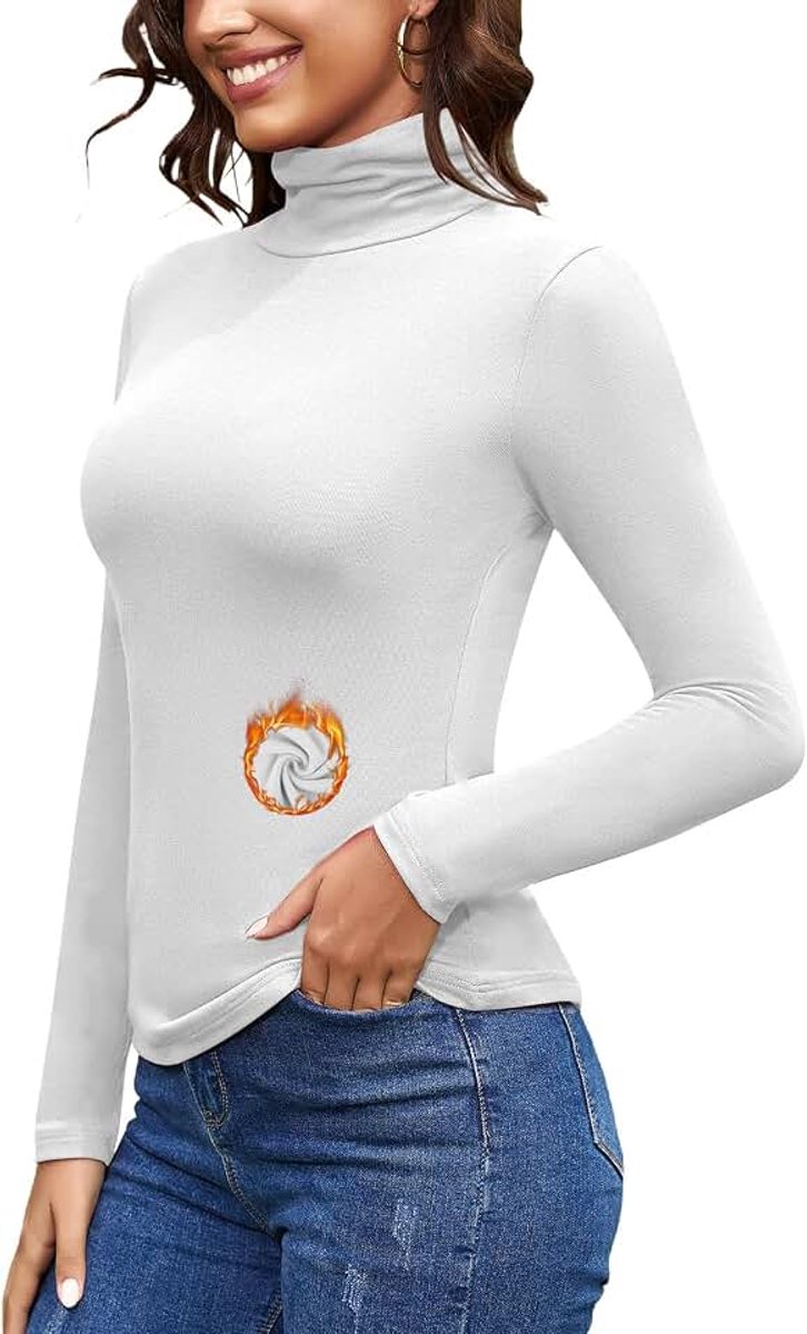 Coltrui top dames onderhemd winter lange mouwen warm thermo bovenstuk rolkraagshirt slim fit basic tops