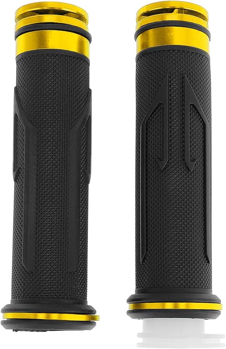 Handgrepen Cover Kit Antislip Aluminiumlegering Rubber Stuur End Grips voor Motorfiets Scooter Fiets ATV Gold Tone