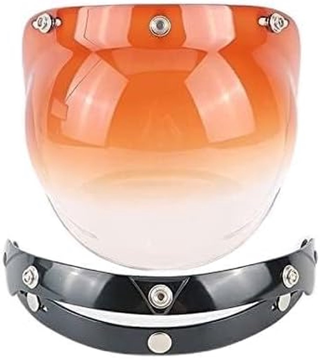 Motorhelm Vizier - Bubble Shield - Bescherming Tijdens Rijden - 3 Snap Bevestiging - 25 cm Lengte - Transparant