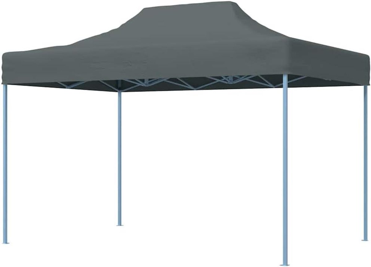 Robuuste tuintent - Opvouwbare partytent - Outdoor evenementen - Stalen frame - 3 x 4 meter - Antraciet