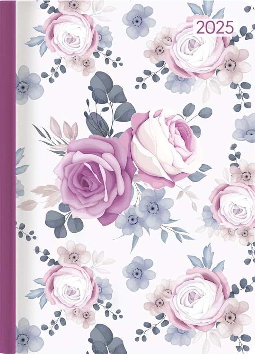 Edition - Ladytimer Midi Roses 2025 Taschenkalender, 12x17cm, Kalender mit 192 Seiten, Notizmöglichkeiten, Bucket-List, Wochenübersicht auf 2 Seiten und internationales Kalendarium