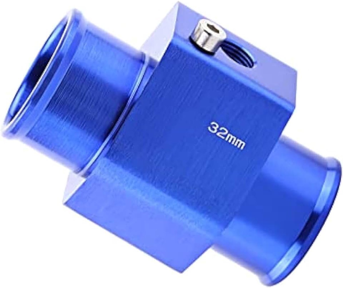 Watertemperatuuradapter, universele auto 26-40 mm 3-weg watertemperatuurweergave verbindingsbuis watertemperatuur sensor adapter met roestvrijstalen klemmen