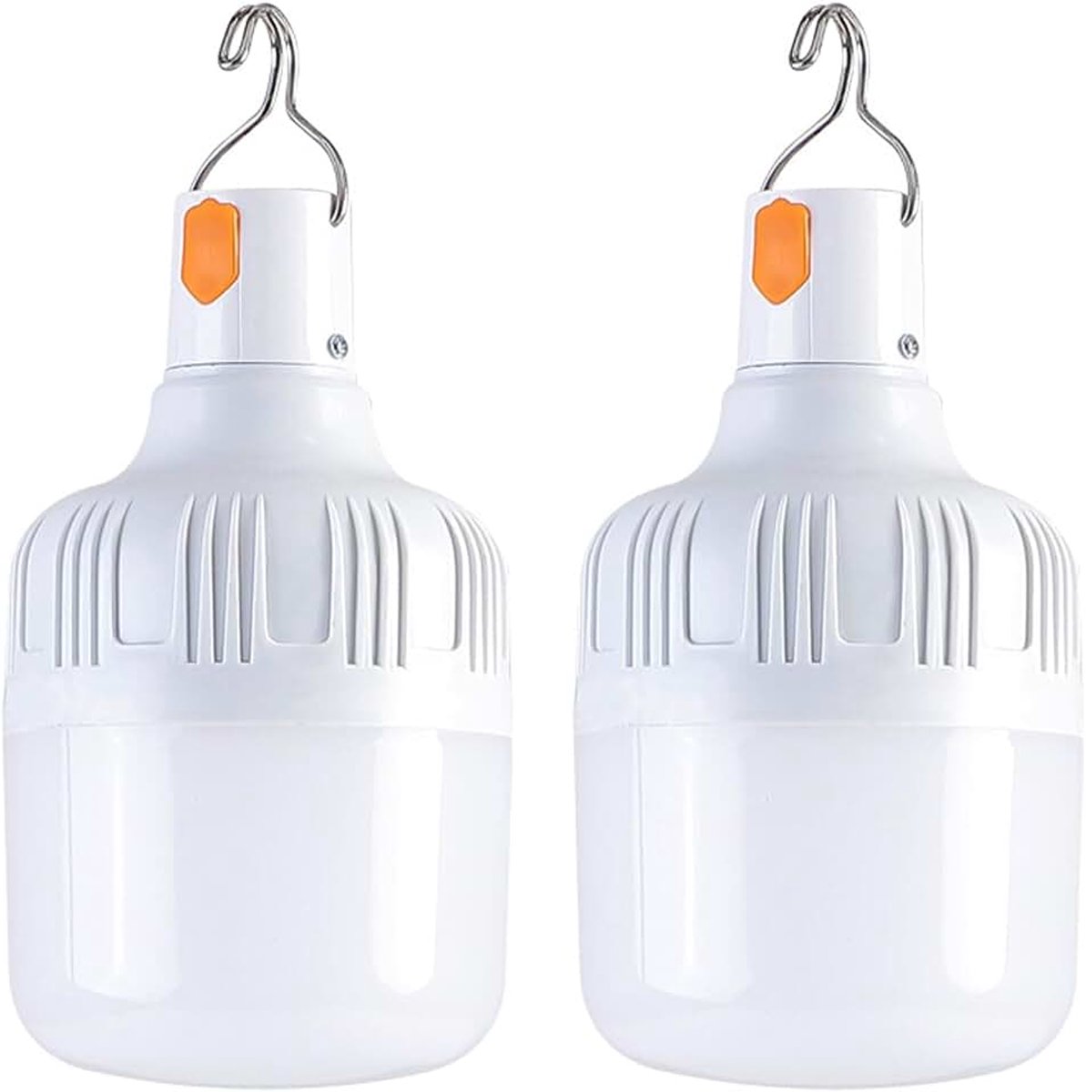 Ledlamp, oplaadbaar, 2 lichtmodi, USB, dimbaar, voor noodverlichting, nachtcabines, outdoor-activiteiten (2 verpakkingen)