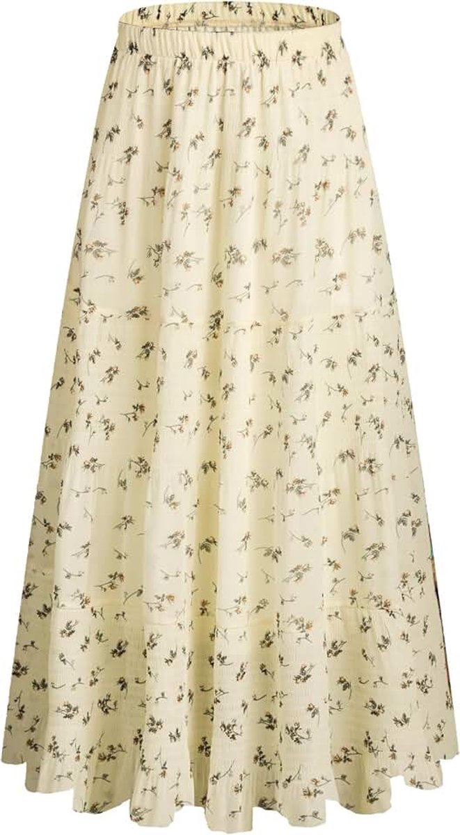 Damesrok, elastische hoge taille, maxi chiffonrok met voering, zomers, vintage stijl, lange elegante A-lijn strandrok