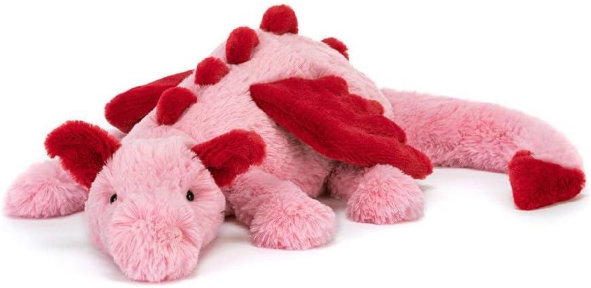 Casalora Pluche Knuffel – Draakkussen Drake Knuffel – 50 cm – Sknuffel Dino Speelgoed – Rood