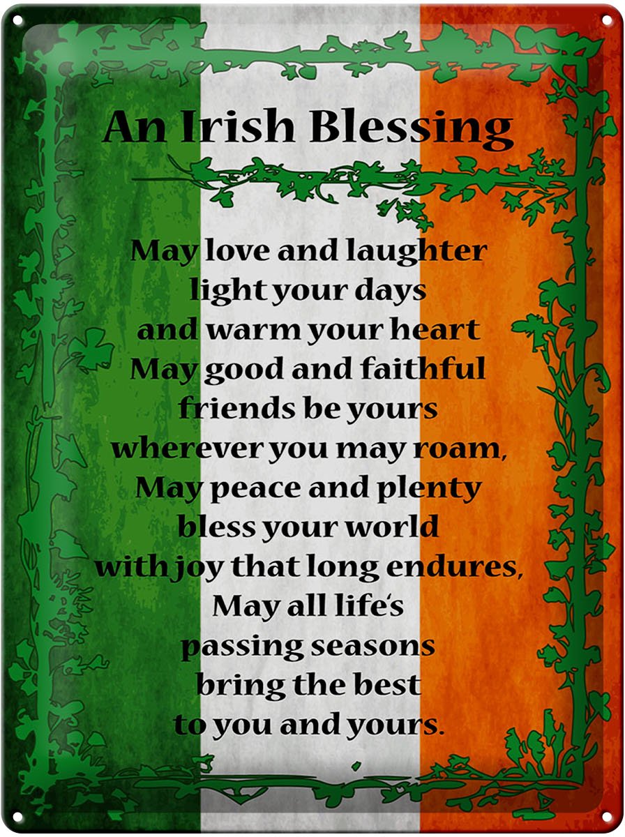 Blechschild Spruch 30x40 cm an Irish Blessing Deko Schild