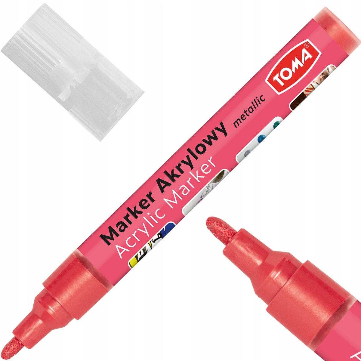 Toma TO-402 Acryl Marker 2,5mm Metallic Rood Neon