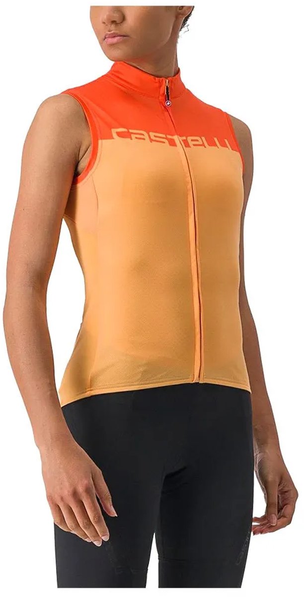 Castelli Velocissima Mouwloos Fietstrui Oranje M Vrouw