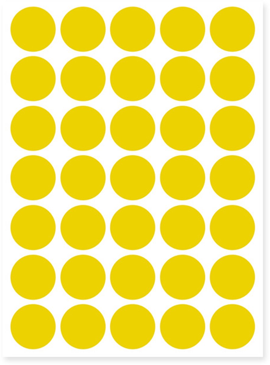 20 vellen rond zelfklevend papier van 10 mm – 10 kleuren, 4008 stippen | Zelfklevende stiften,geel,25MM