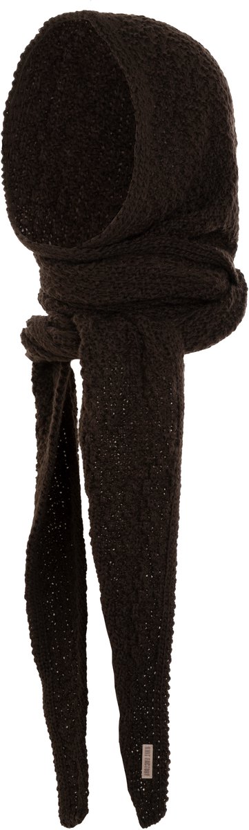Knit Factory Blake Capuchon Sjaal - Donkerbruin - One Size