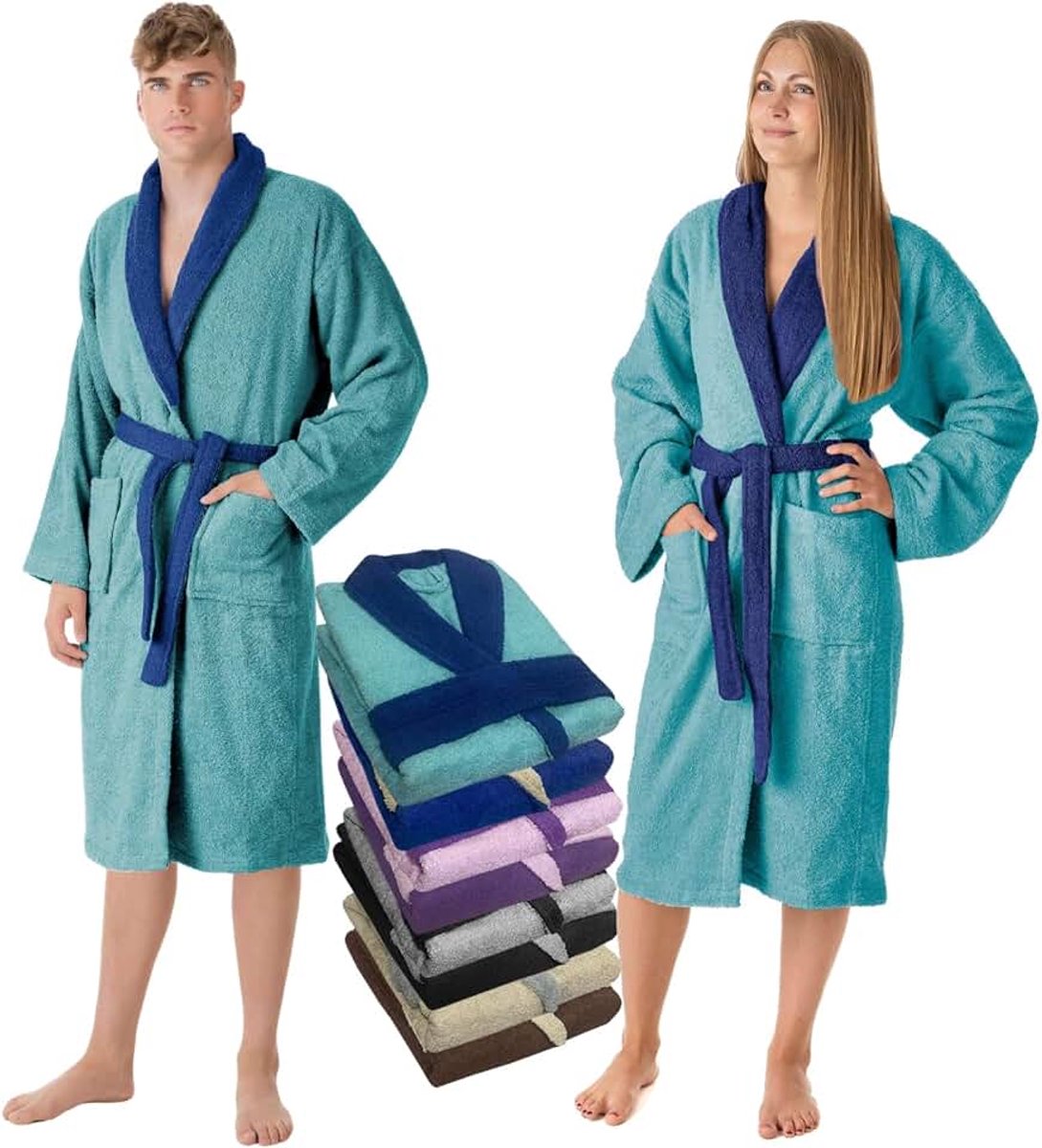 Badjas voor heren, 100% Amerikaanse badstof, 450 g/m², badjas, zacht, absorberend, uniseks, Oeko-Tex