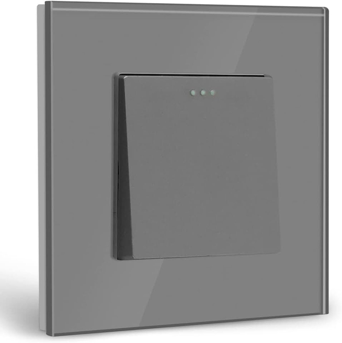 Lichtschakelaar 1 Voudig 1 Weg Glas Lichtschakelaar Onderputz Drukknop Schakelaar Wandschakelaar Grijs Kristal Kiepschakelaar