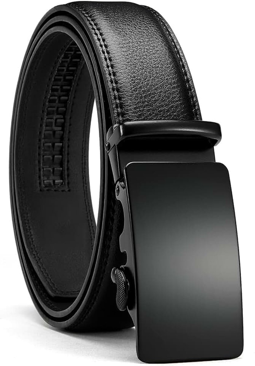 Riemen voor mannen, 2 stuks automatische ratel riem jurk verstelbaar 1 3/8 inch in geschenkset
