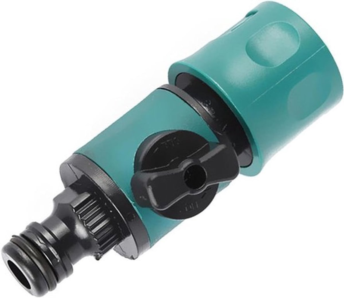 Koppeling voor tuinslang - Snelkoppeling tuinslang met afsluiter - Kraanadapter - Tuinslangaansluiting - Tuinslangkoppeling met individueel afsluitbare functie