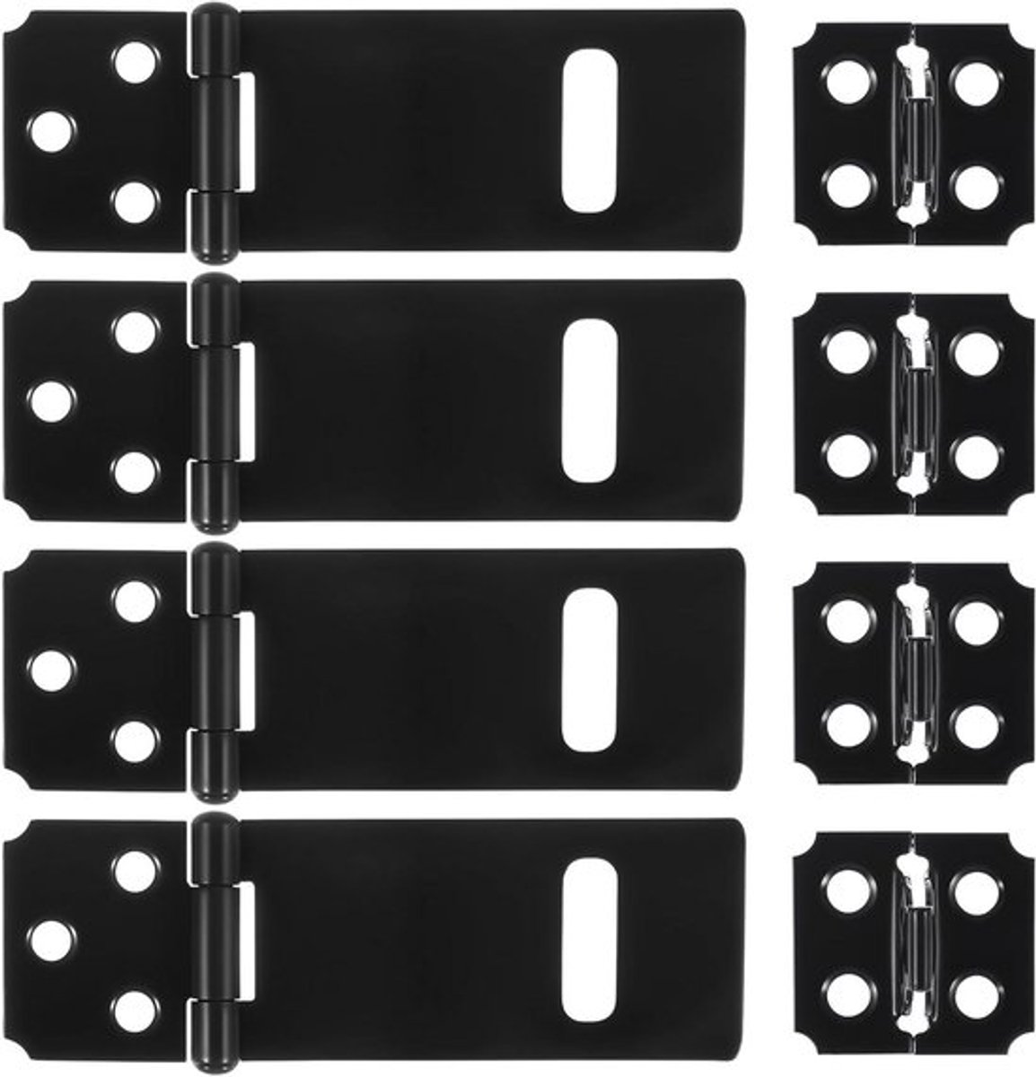 4 pack hangsloten met rvs behuizing voor extra veiligheid en bescherming - ideaal voor schuren, garages en ramen - zwart.
