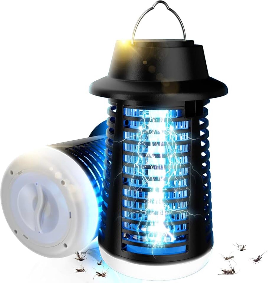 Insectenval voor binnen en buiten, vliegenval, waterdicht, 3800 V, voor thuis, terras, camping, keuken