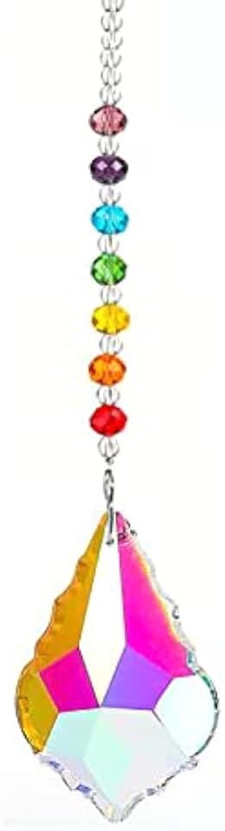 Kleurrijke Kristallen Kroonluchter Hangend Kristal met Hangend Ornament voor Huis, Kantoor, Tuindecoratie - Esdoornbladvorm