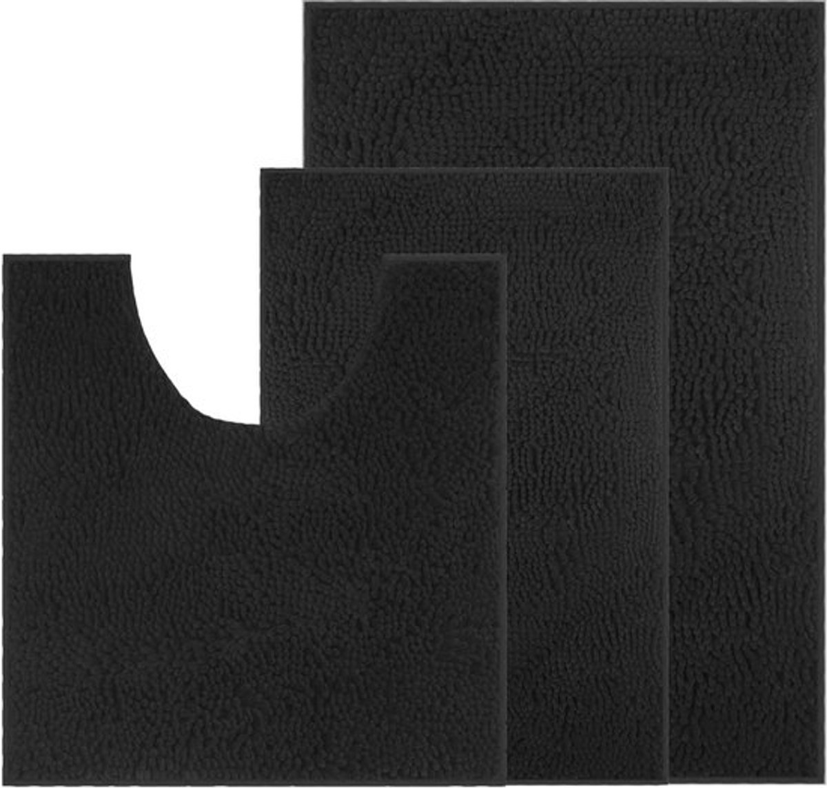 Antislip Badkamertapijt Set van 3 - Zacht en Waterabsorberend voor Douche en Badkuip - Modern Design