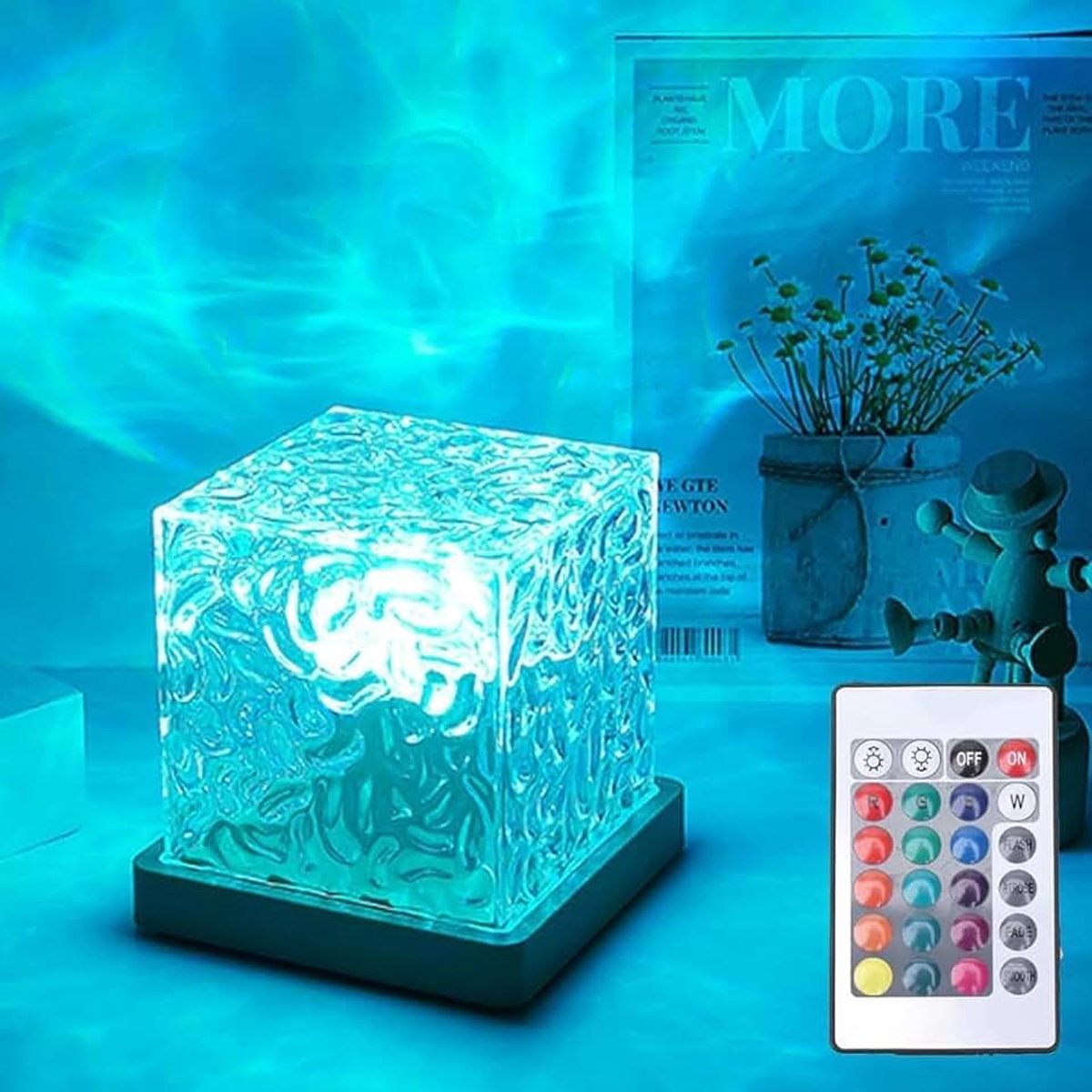 Mimotec - Led-kleurentouch-lamp | RGB kleurverandering | afstandsbediening | USB-kabel | LED-verlichting ideaal voor decoratieve en tafelverlichting model LM9212