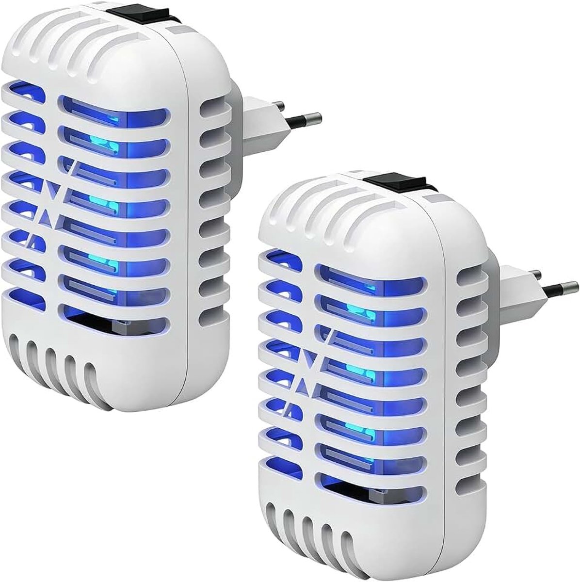 Insectenverdelger, 2 stuks, veilig buitennet, uv-muggenlamp, vliegenval, elektrisch, stille reiniging, muggenbescherming, stopcontact voor woonkamer, keuken, slaapkamer, terras