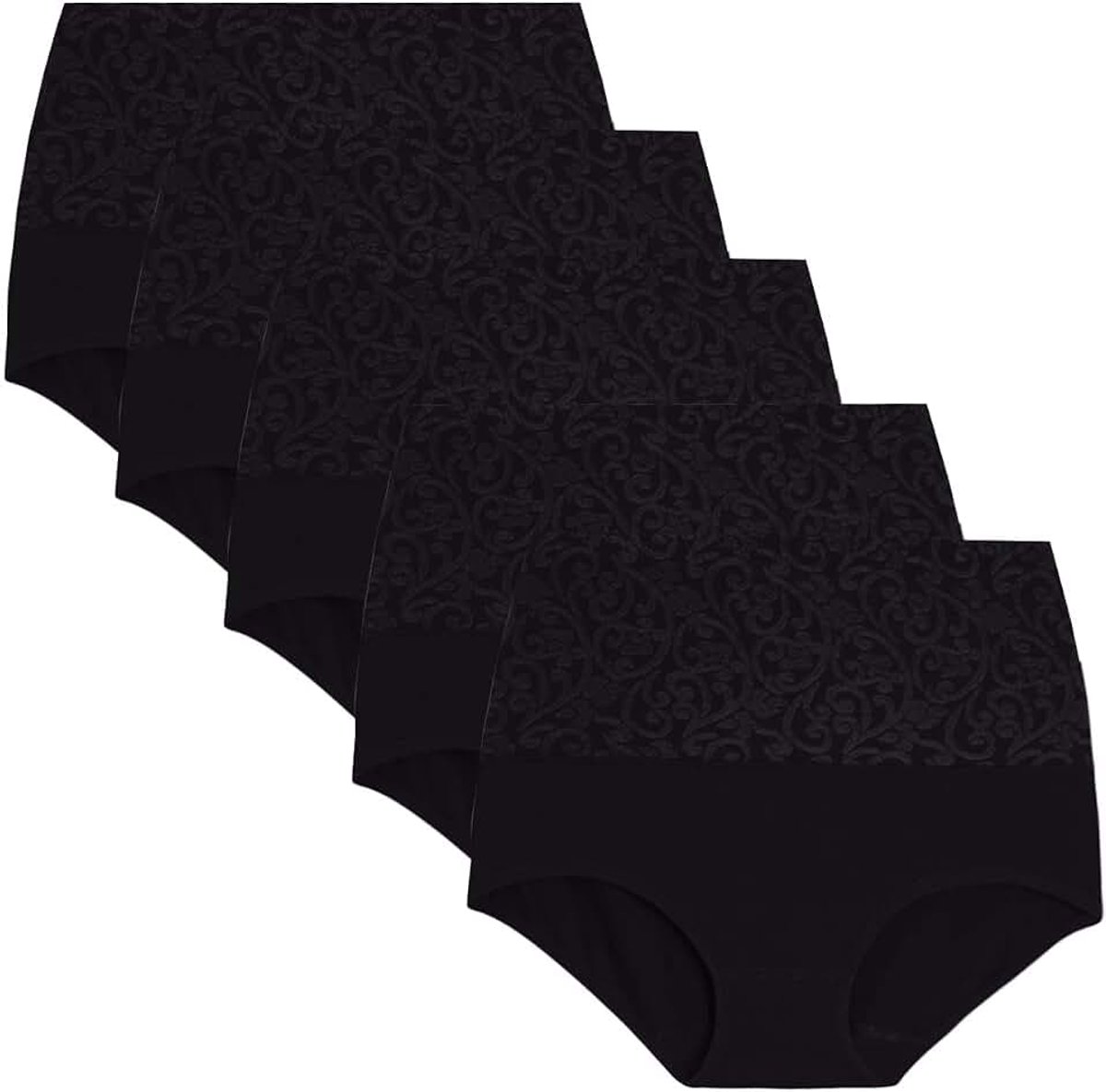Onderbroek voor dames, katoen, hoge taille, slips, hoge taille, multipack