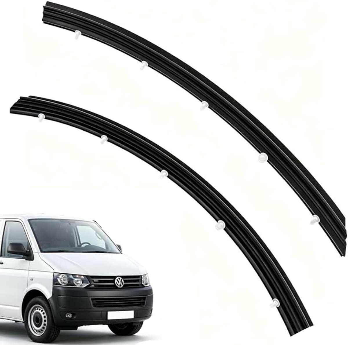Deurafdichting, rubberen afdichting, compatibel met VW T5, T6 Multivan Transporter Caravelle, weerbestendige rubberen afdekking, afdichtstrip voor voorste deur (links/rechts)