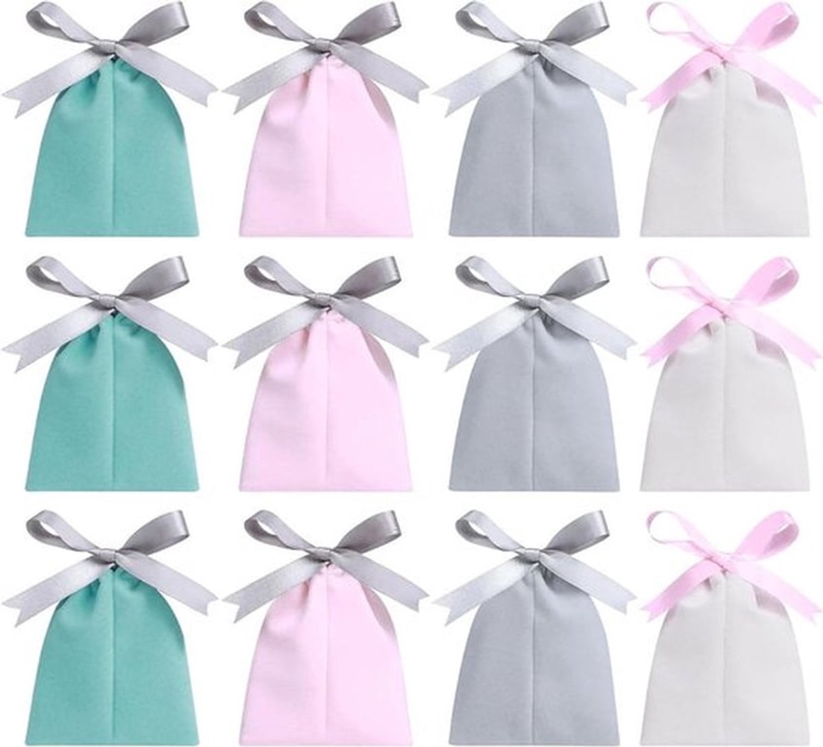 - Fluwelen tassen - Trekkoord - Bordeauxrood - Sieraden - Snoep - Bruiloft - Mini-geschenktas - Gunsten - Feest - Kerstverpakking (multi) - 12 stuks