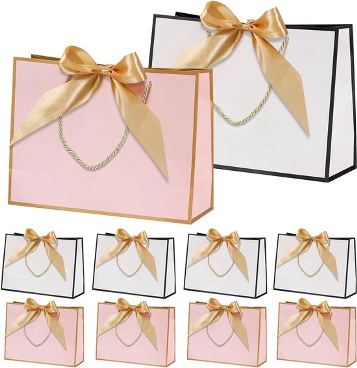 Cadeauzakjes groot formaat - set van 10 stuks - geschikt voor verjaardagscadeaus, huwelijkscadeaus - 32x25x11cm