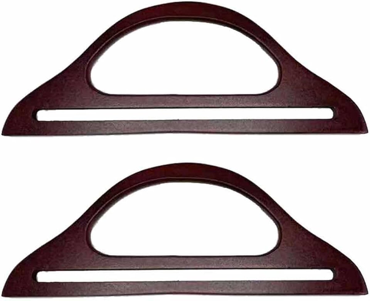 2 stuks tas handvat houten kledingstandaard vorm houten handvat vervanging handtas handvat handgemaakte houten ringen tas handvat voor breitassen, strandtassen bruin 5#