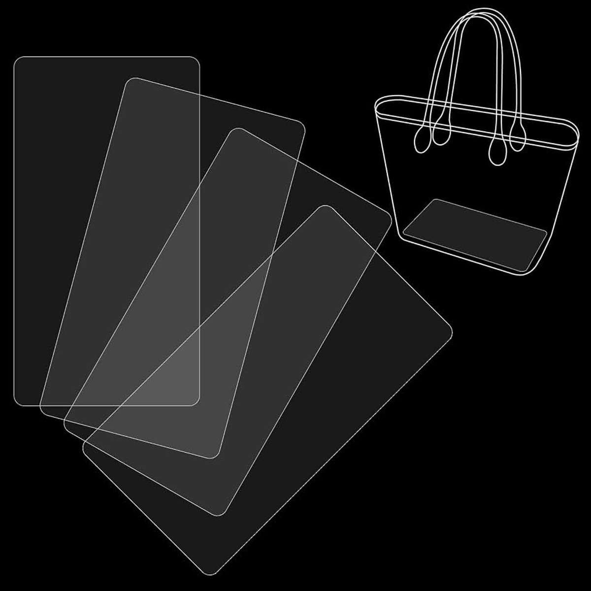 PandaHall 4 stuks Handtas Base Shaper, 30 x 13 cm Handtas Liner Gehaakte Tas Base Purse Bottom Tote Bag Insert Bag Shaper voor Mand Breien Tas Maken, Acryl