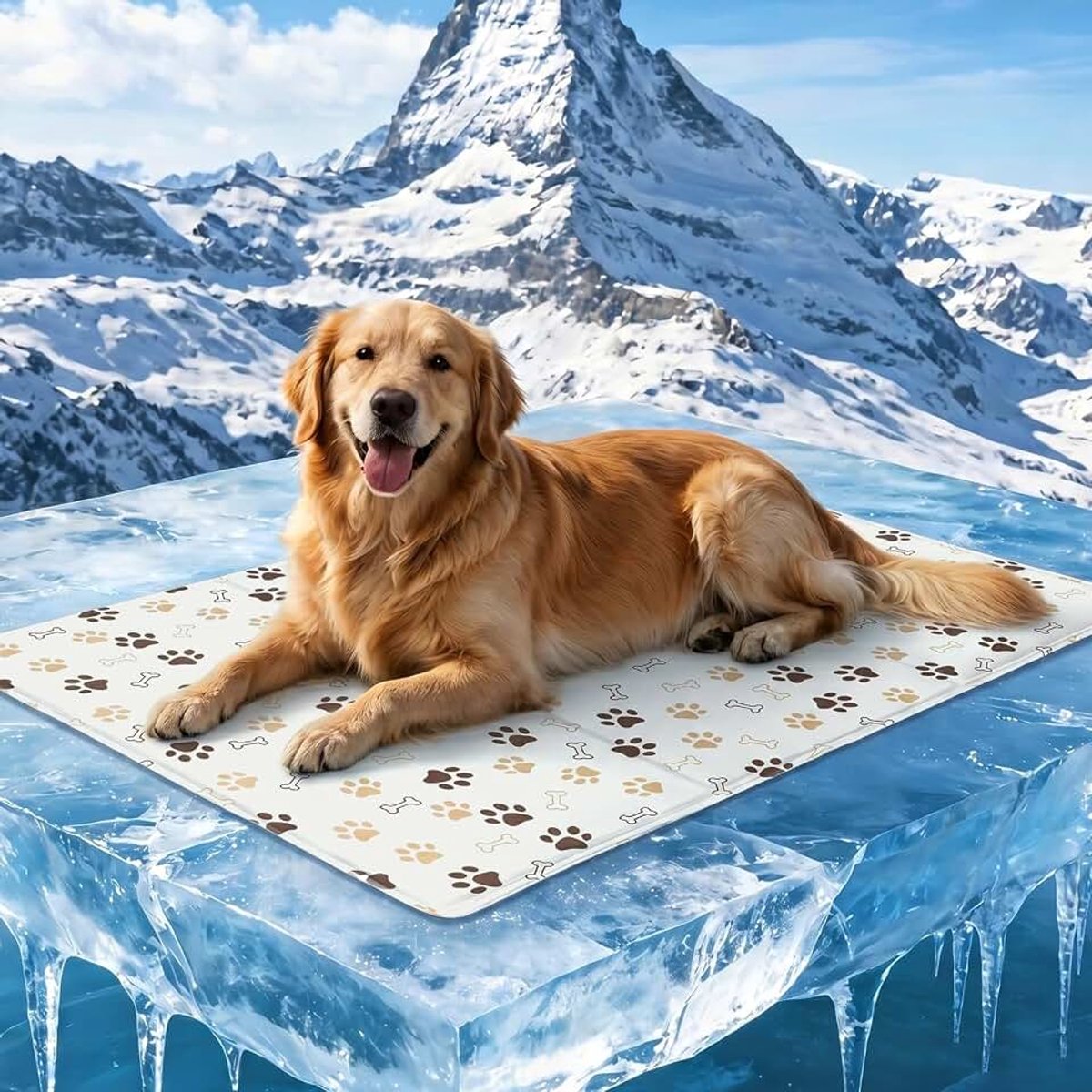 Koelmat voor honden, 50 x 40 cm, koelmat voor honden en katten, opvouwbaar, koeldeken voor huisdieren, gemakkelijk te reinigen, zelfkoelende hondenmat, hondenkoelmat voor thuis, onderweg of in