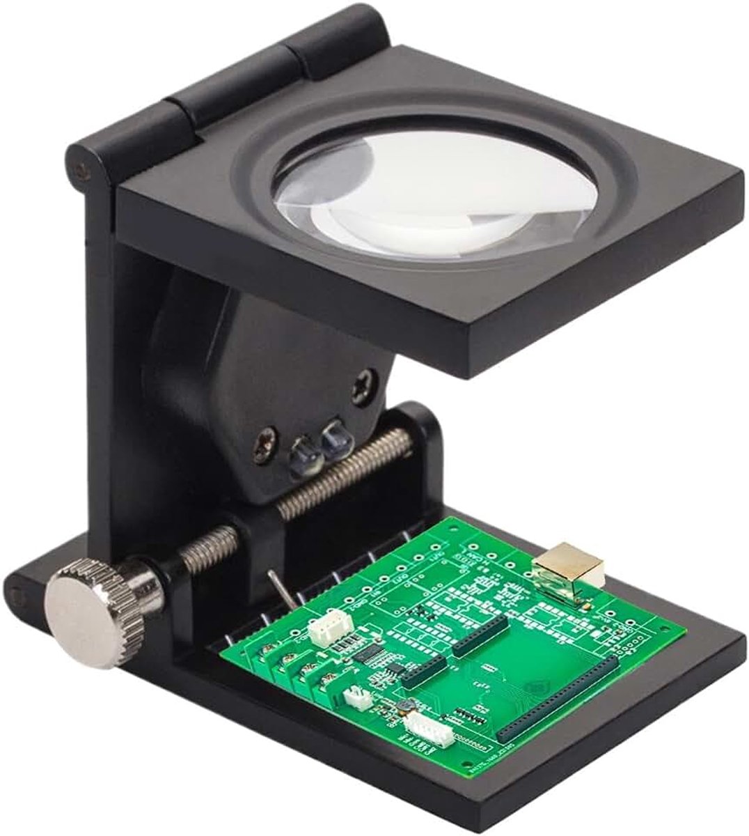 Loupe,10X Opvouwbare Loep met Verlichting - Vergrootbril voor | Horlogereparatie | voor Hobby, Vervaardigen, Solderen, Elektronica, Lezen, Kaarten, Stoffen, Verzamelen