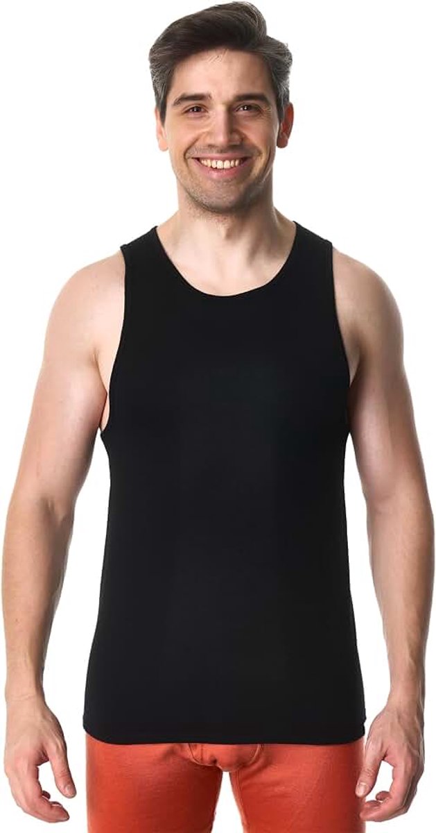 Tank Top Heren - Actieve Merino Wol Ondershirt Vochtafvoerend Ademend Anti-Geur Lichtgewicht Base Layer