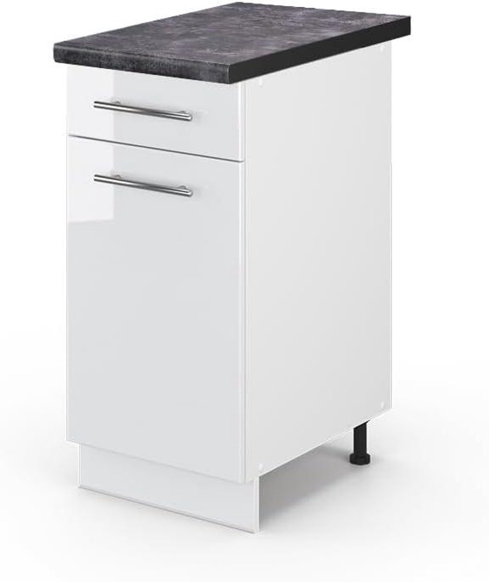 Keukenonderkast - Ladekast Keuken - Keuken Organiseren - Soft-close scharnieren - 40 cm Breed - Wit Hoogglans