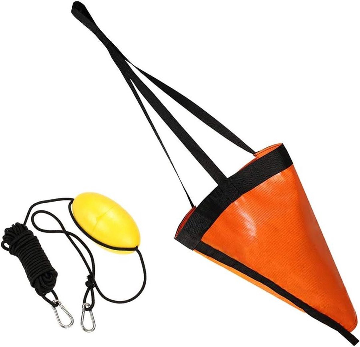 Drift Sok Anker - Trolling Drogue Bootanker - Boot Stabiliseren - Gewogen Bodem Automatische Opening - 32 Inch - Oranje