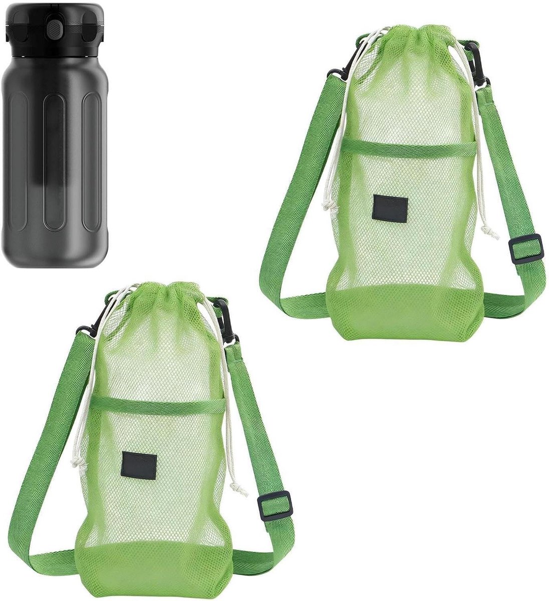 Waterfles Tas - Fleshouder - Outdoor Activiteiten - Verbeterde Beschermlaag - 2 stuks - Groen
