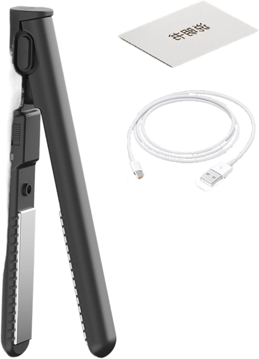 Reis Haartang - Krul Stijl - Haar Styling - Draadloos USB Opladen - 18 cm - Zwart