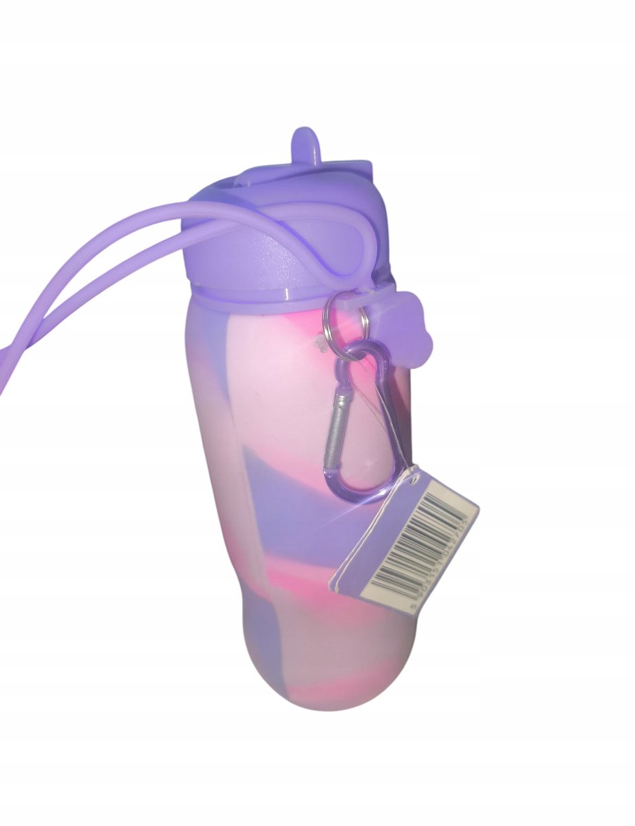Sportbus Siliconen 600ml met Karabijnhaak - BPA-vrij