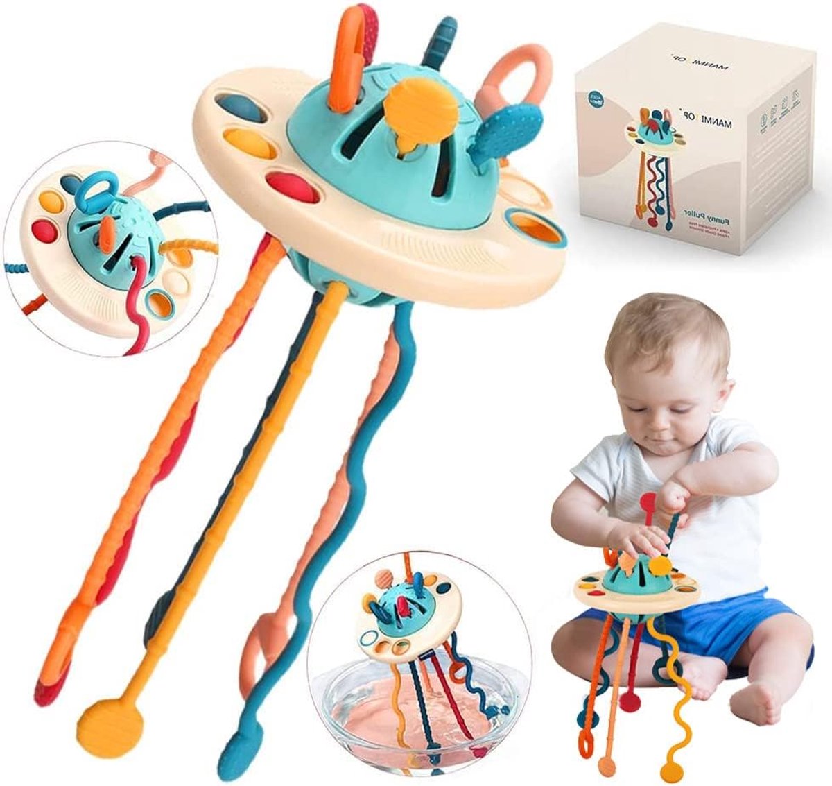 Casalora Montessori Speelgoed vanaf Baby 1 2 3 4 jaar - Educatief speelgoed voor baby's - Kinderspeelgoed Onderweg - Baby Speelgoed 6 7 8 9 10 Maanden - Ophangbaar - Baby-bijtspeeltjes - Baby sensorisch speelgoed