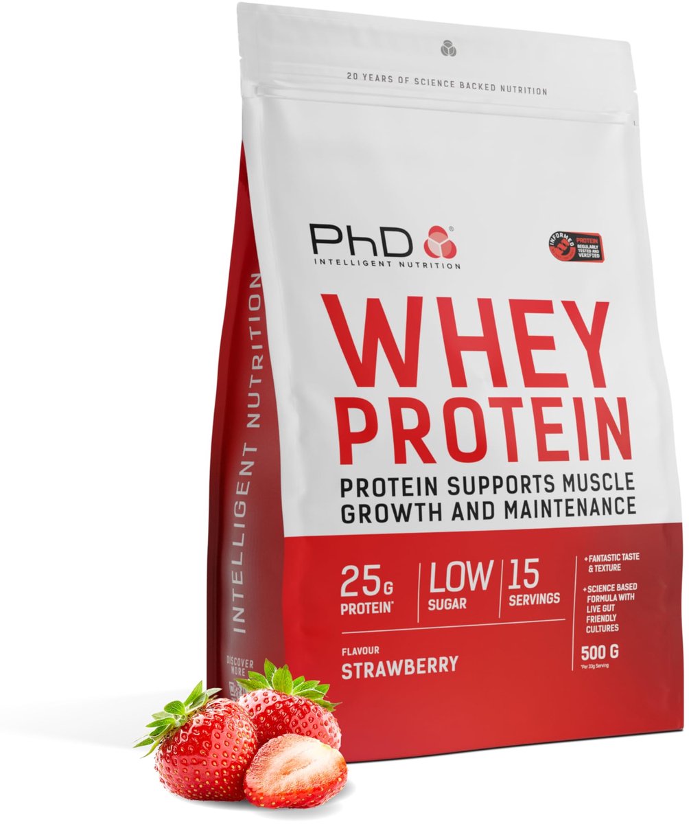 PhD Whey Protein (500g) Strawberry - Eiwitten - Wei-eiwit concentraat